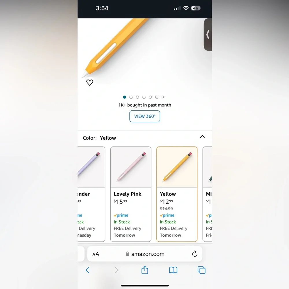 Non-Slip Plastic Stylus Pen Case Compatible With Apple Pencil 1/2